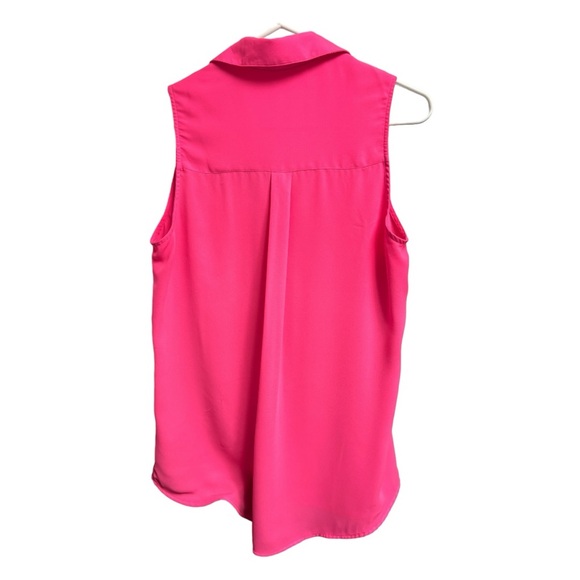 Express Women’s Size Medium Sleeveless Button Down Hot Pink - Picture 2 of 3